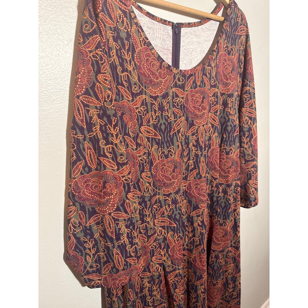 Women's Size 2X Soft Surroundings Alcott Floral Maxi Dress 3/4 Sleeve Scoop Neck - Picture 4 of 9